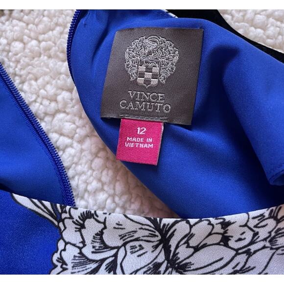 NWT Vince Camuto Women’s Maxi Blue Floral Short Sleeve Dress 12 NWT 148$ - Picture 10 of 11